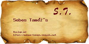Sebes Tamás névjegykártya